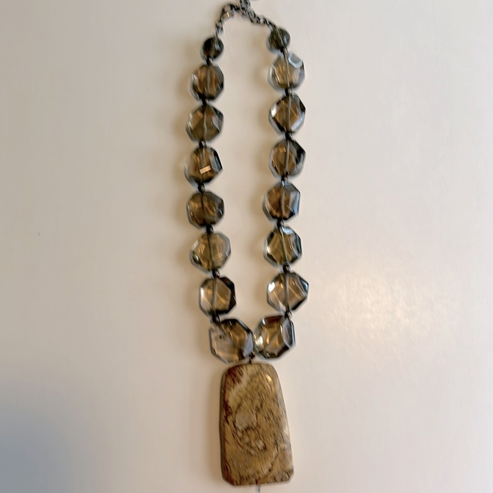 Barse Smoky Brown Quartz and Jasper Nevklace